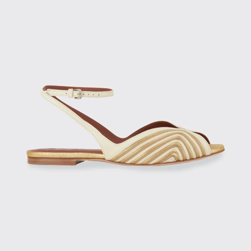 Loro Piana Calella Bicolor Leather Flat Sandals size women’s 8